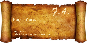 Fogl Absa névjegykártya